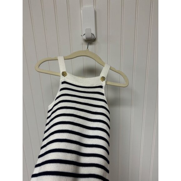 Janie & Jack White/Blue Striped Sweater Overall Infant Baby Unisex Size 6-12mo - Picture 2 of 8